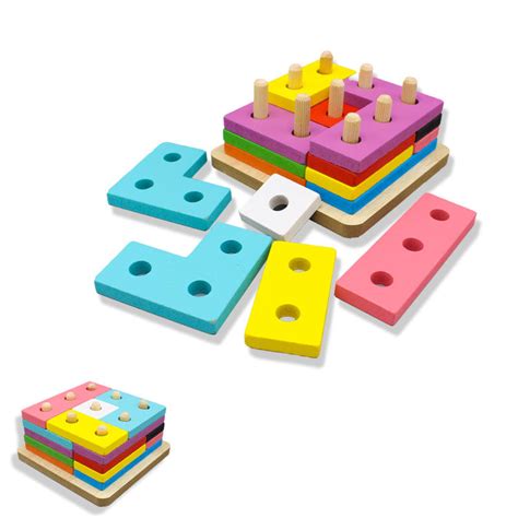 Wooden Assembled Shapes Blocks – preschoolmall