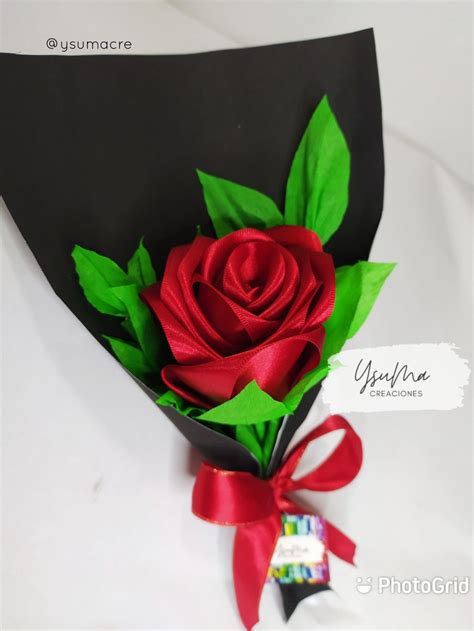 Rosa eterna de listón Copas decoradas para novios Ramo de flores de