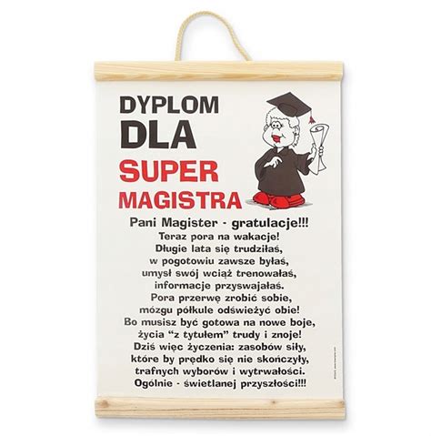 Dyplom Z Okazji Magisterki Mieszny Prezent Prezent Pami Tka