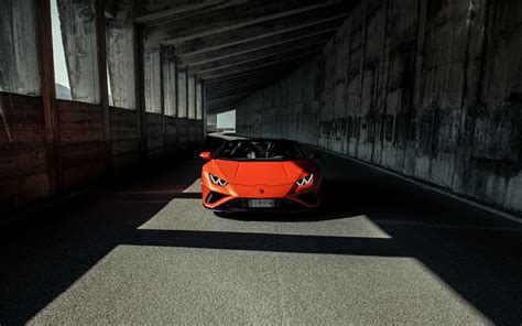 Download wallpapers Lamborghini Huracan, front view, exterior, orange ...