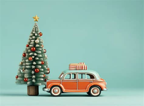 Christmas car with Christmas tree 27777271 Stock Photo at Vecteezy