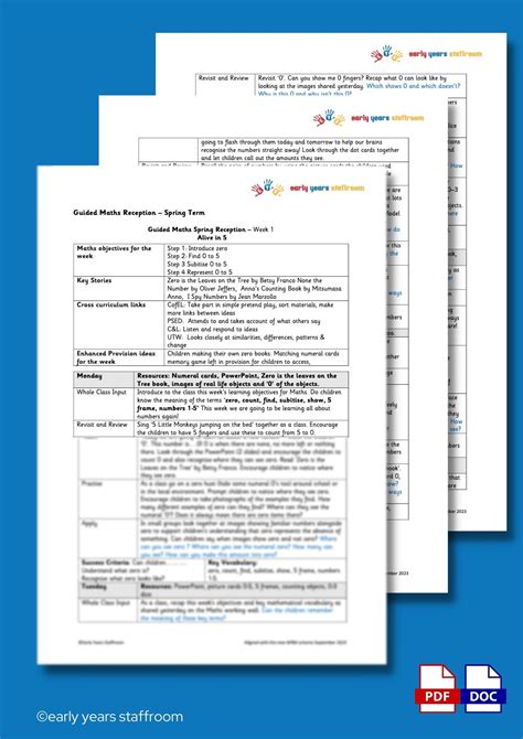 Reception Supporting White Rose Maths Daily Planning Spring