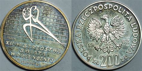 Polen 200 Zloty 1982 Fußball WM 82 Probeausgabe PP gekapselt MA Shops