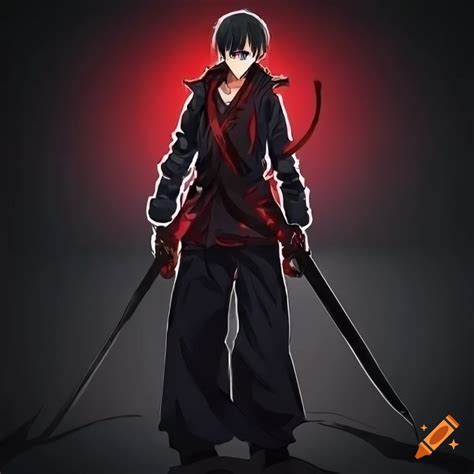 Anime Character With Sheathed Red Katana On Craiyon