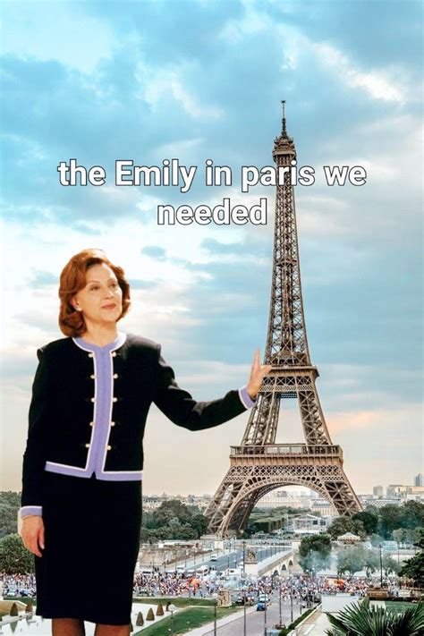 A Woman Standing In Front Of The Eiffel Tower With Her Hand Out To Someone