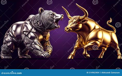 Bull Vs Bear Symbols Of Stock Market Trends Fierce Market Battle In