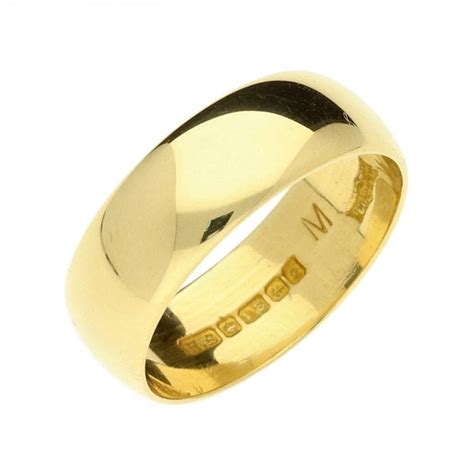 18ct Yellow Gold D Shape Wedding Ring Size M½ Miltons Diamonds