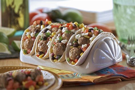 Meatball Street Tacos with Sweet Corn Salsa - Rosina Foods | Meatball Recipes | Pasta Recipes