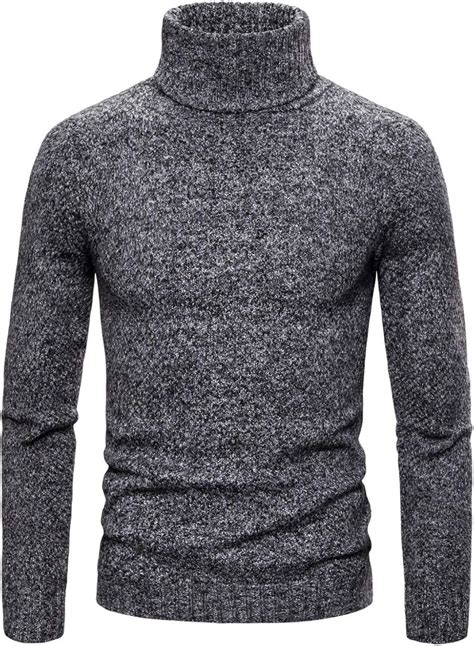 Suéter de Cuello Alto para Hombre Jersey Ajustado Otoño Invierno