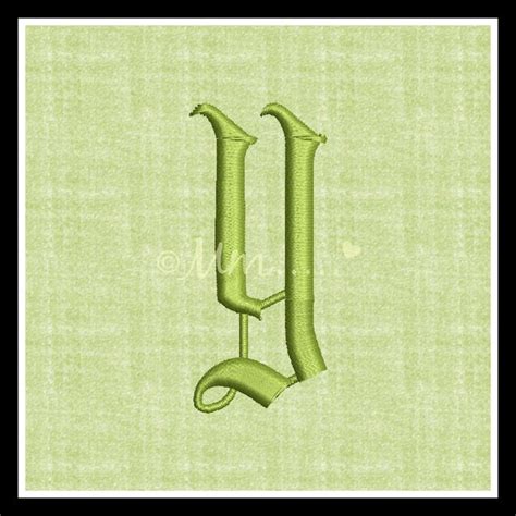 Fancy Alphabet Lower Case Letter Y Machine Embroidery Design Download 4x4