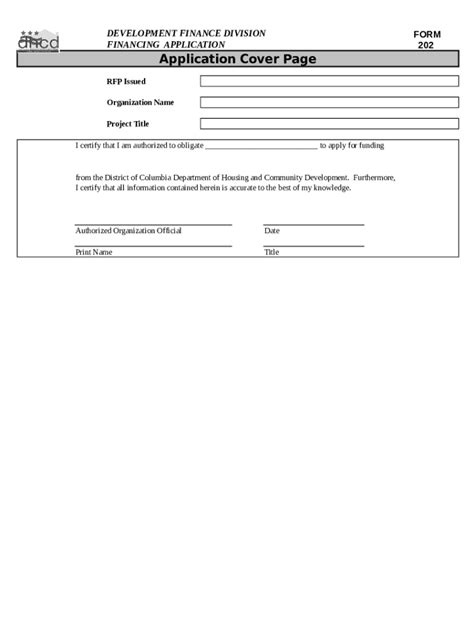 Fillable Online Dhcd Dc FINANCING APPLICATION Fax Email Print PdfFiller