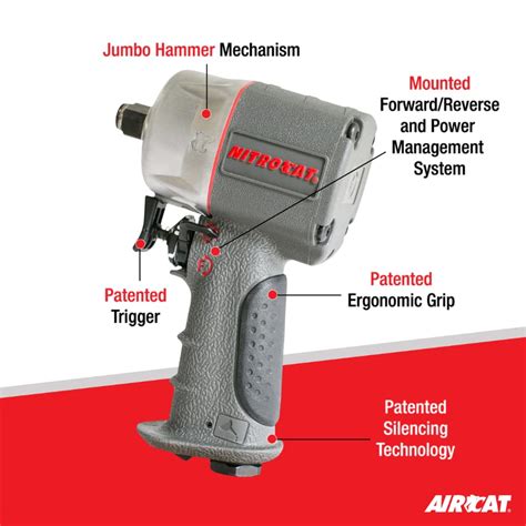 Aircat Pneumatic Tools Xl Inch Nitrocat Composite Compact