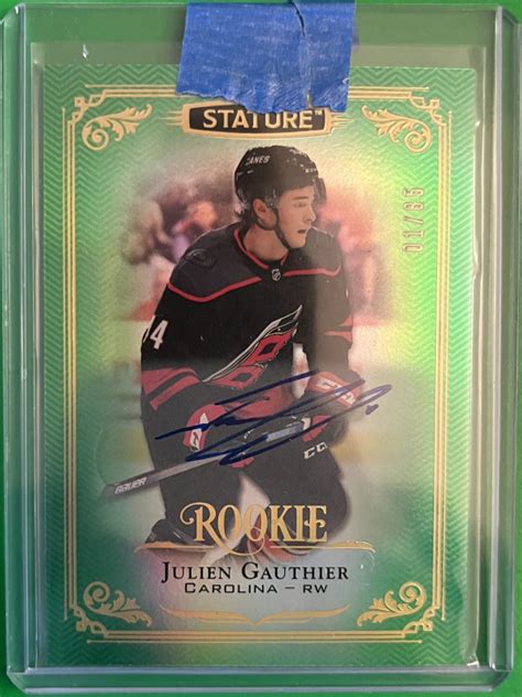 Julien Gauthier 2019 20 UD Stature Rookie Autos Green 85 MCP