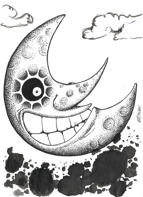 Download Soul Eater Moon Black And White Wallpaper