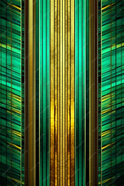 Premium AI Image | A green and yellow striped wallpaper with the word