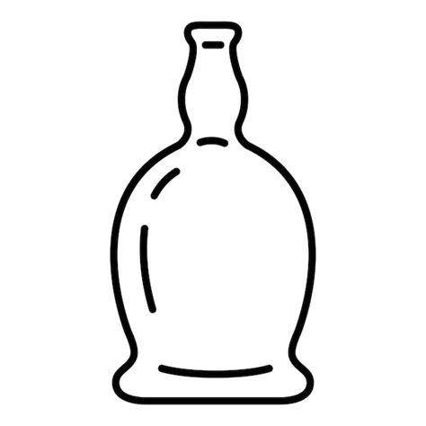 Ic Ne De Bouteille De Rhum En Verre De Contour Vectoriel Vecteur Premium