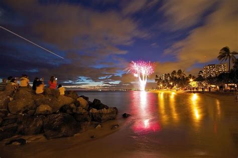 Waikiki Beach Fireworks - Honolulu, Hawaii | Waikiki beach, Waikiki ...