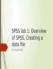 Spss Lab Overview Of Spss And Creating A Data File Douglas