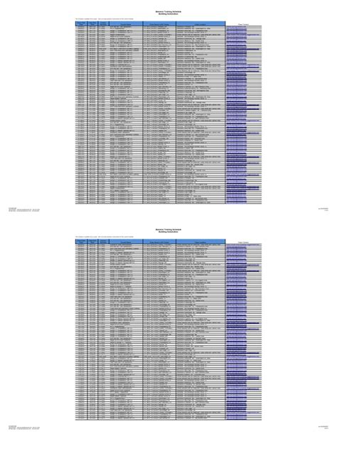 Training Schedule Internet Pdf