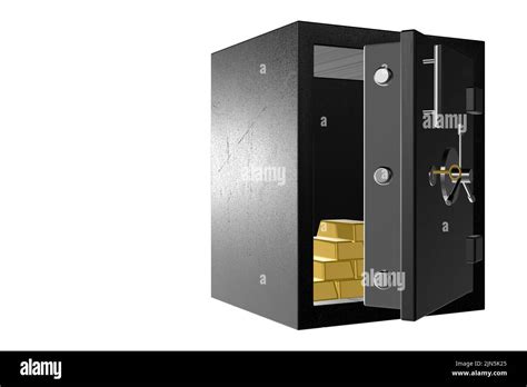 Safe With Door Open Safe With Gold Bars Gold Bullion Inside Open Safe