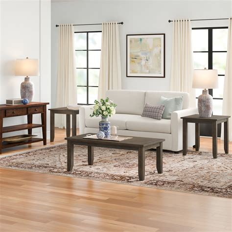 Millwood Pines Azareth 3 Piece Solid Wood Living Room Table Set And Reviews Wayfair