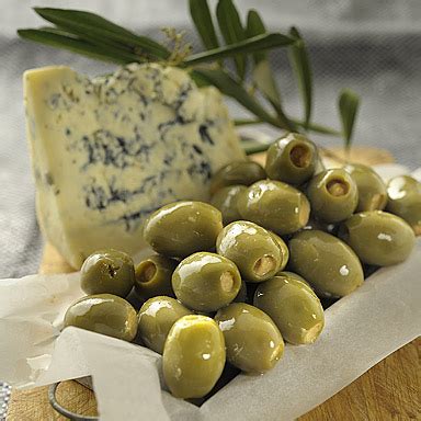 Green Olives Stuffed with Blue Cheese (in oil) - Pelopac - Mediterranean Food Specialties