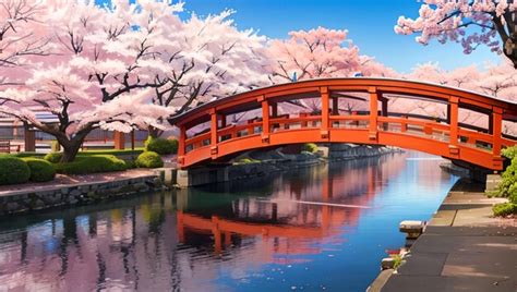 Premium AI Image | Beautiful scenery and bridges in japan