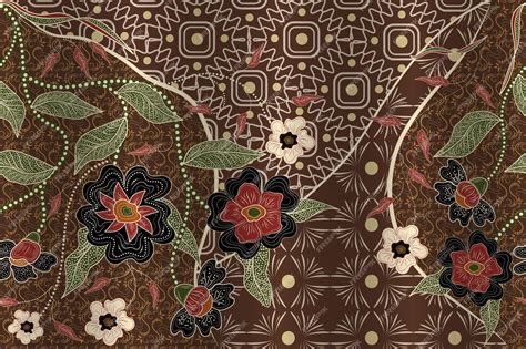 premium vector asian traditional batik  abstract floral motif