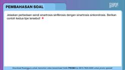 jelaskan perbedaan sendi sinartrosis sinfibrosis