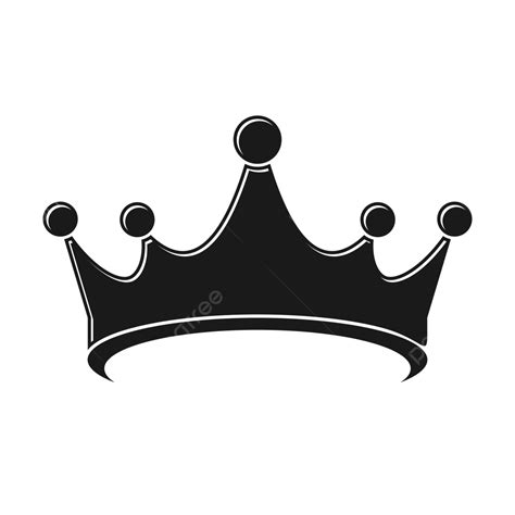 Black Crown Icon PNG Transparent Background