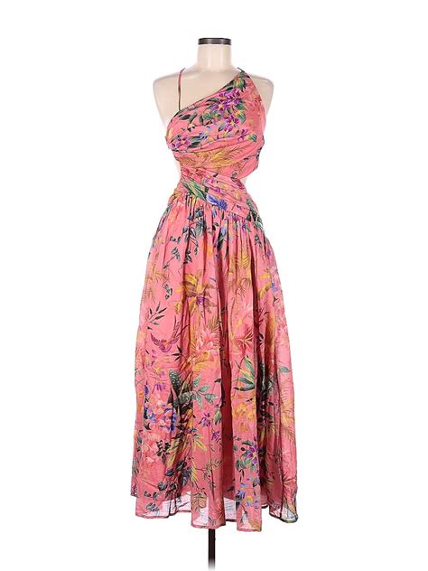 Zimmermann 100 Cotton Floral Multi Color Pink Casual Dress Size 6 1