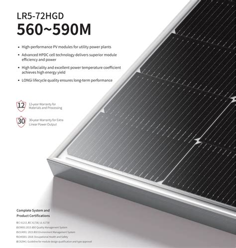 Longi Solar Hi Mo 7 Lr5 72hgd 560w 570w 580w 590w Solar Panels 144cell