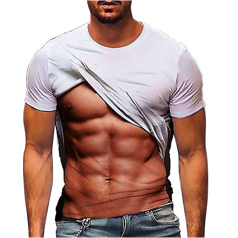 Stamzod Men Clothes Clearance Muscle Tee Shirts For Men Short Sleeve Plus Size Funny T Shirts