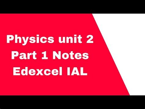 Electric Circuits Edexcel Ial Physics Unit 2 Part 1 YouTube