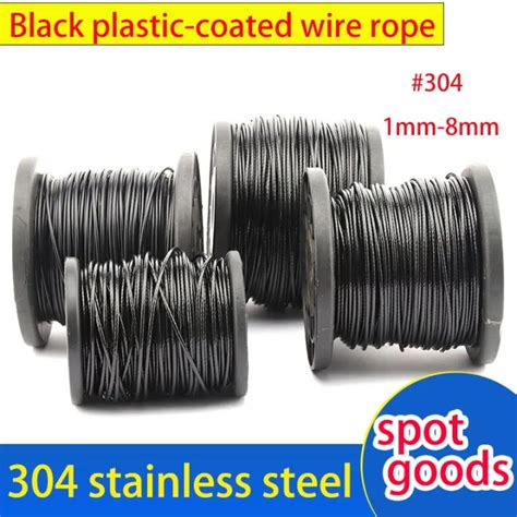 Steel Wire Rope Black Vinyl Coated Stainless Steel Inch To