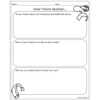 Dear Future Teacher Self Advocacy Activity By Listening Fun TpT