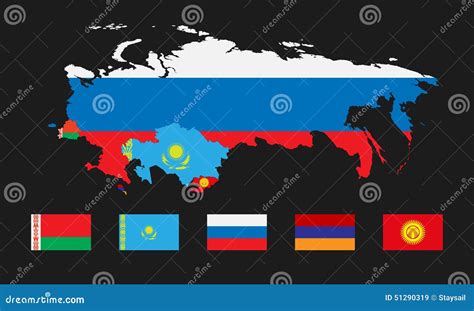 Eurasian Economic Union Territory On World Map Royalty-Free Cartoon | CartoonDealer.com #164679803