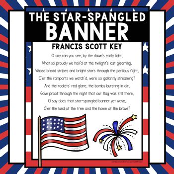 Star Spangled Banner Words Printable