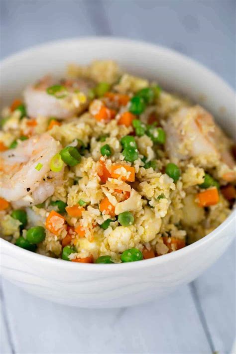 Healthy Shrimp Fried Cauliflower Rice Bowl Jessica Gavin