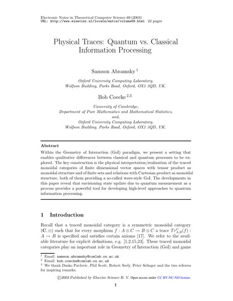 Pdf Physical Traces