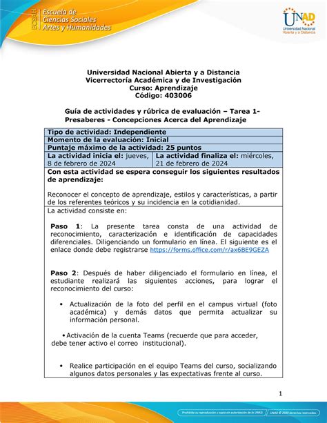 Gu N Tarea Presaberes Concepciones Acerca Del Aprendizaje