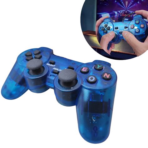 Controle Anal Gico Usb Pc Azul Transparente Joystick P Fio