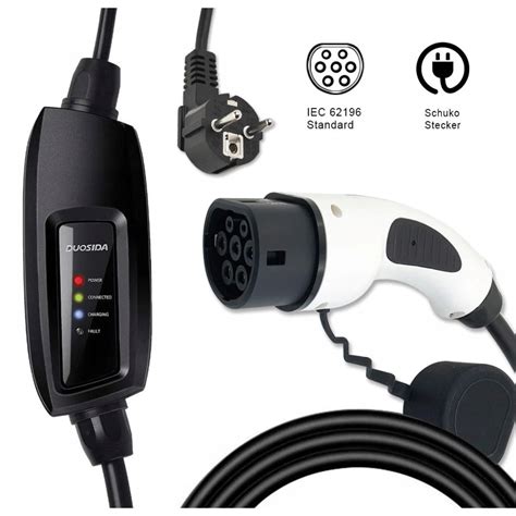 Incarcator Mobil Pentru Masini Electrice Hibride Tip 2 Negru 3 7 KW