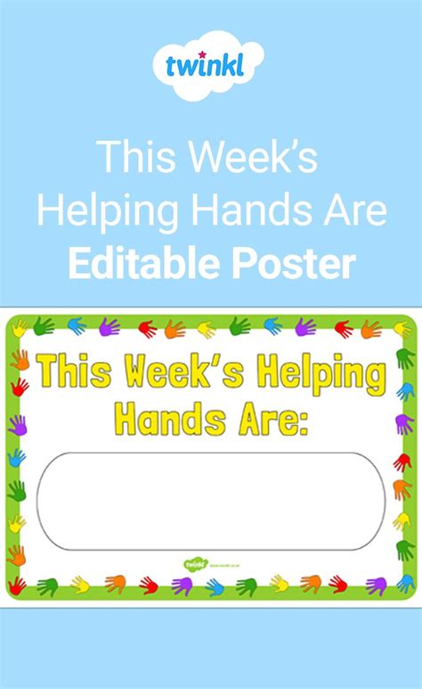 This Weeks Helping Hands Are Editable Poster Helping Hands