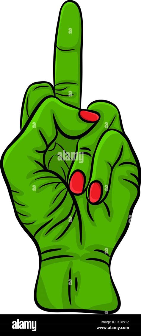 Fuck Finger Green Zombie Hand Vector Design Isolated On White Background Stock Vector Image