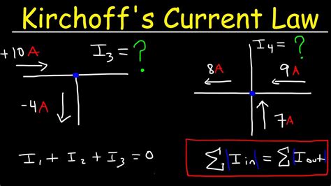 Kirchhoffs Current Law Junction Rule Kcl Circuits Physics Problems