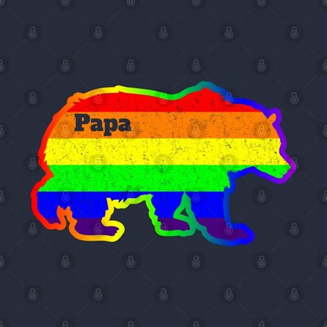 Mens Gay Fathers Day LGBT Rainbow Papa Bear Pride Father T Shirt