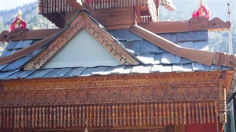 Buddhist Temple Rooftop Amidst Scenic Mountains Reckong Peo Himachal