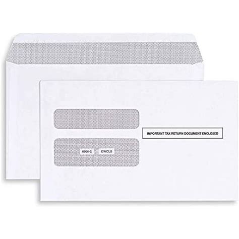 50 Envelopes for W-2, Double Window Self- Seal Security Envelopes, for W-2, Tax Envelope for W-2 ...