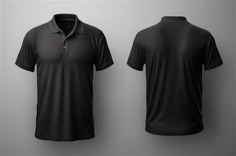 Maqueta Realista De Maqueta De Camisa Polo Negra Masculina Foto Premium